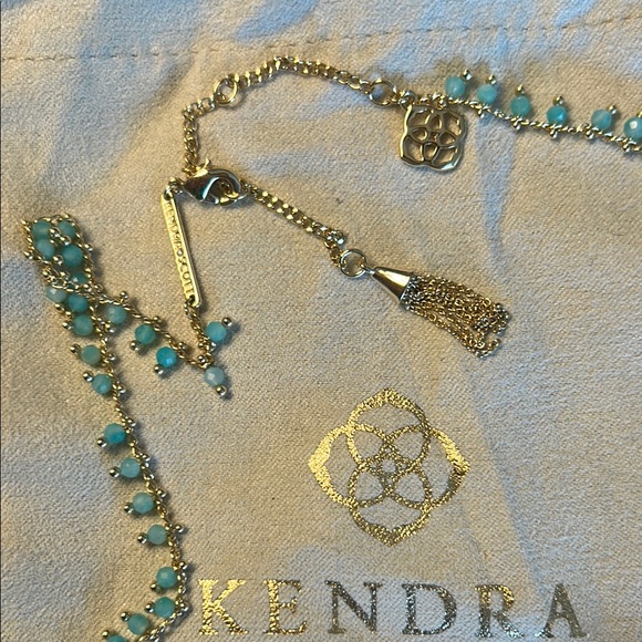 Kendra Scott Gold and Turquoise Necklace - Picture 3 of 3